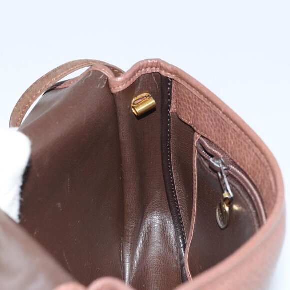 Authentic Christian Dior Shoulder Bag Leather Brown Gold - Picture 16 of 16